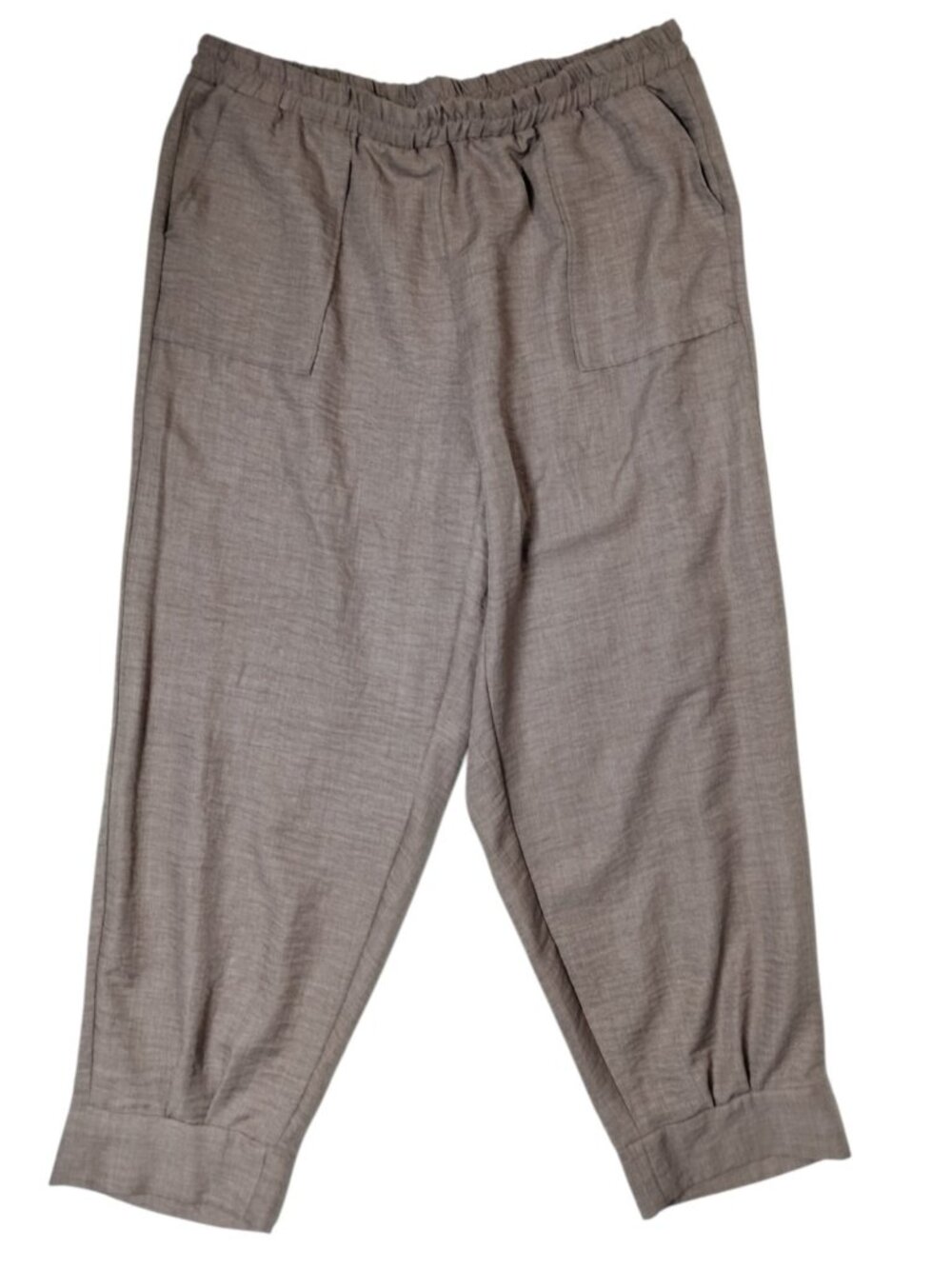 EMERY ROSE Womens Plus Size 2XL Brown Polyester Tapered Pants Flat Front